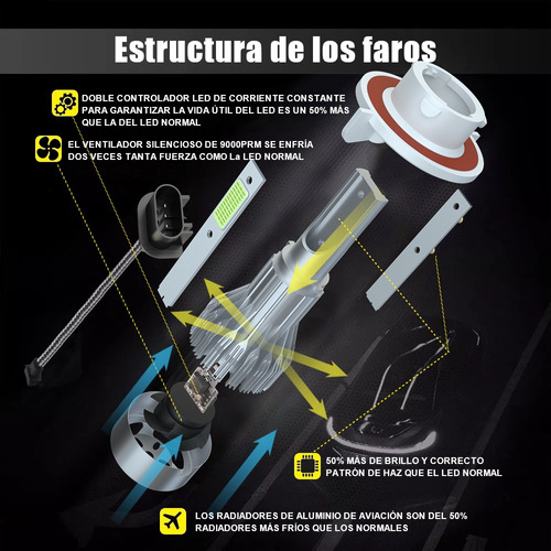 Para Ford Mustang 2005-12 8000k H13 Kit De Faros Delanteros Foto 2