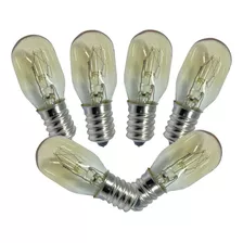 6 Lampadas Geladeira Forno Microondas Bocal Rosca E14 15w