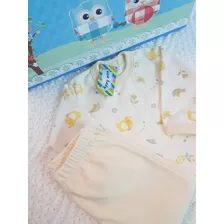 Conjunto De Bebe En Algodón 3 Piezas Pelele Batita Y Gorrito