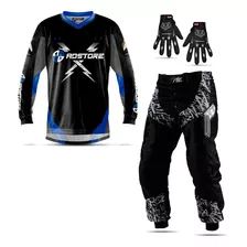 Conjunto Calça Camisa Roupa Motocross Trilha Insane X + Luva