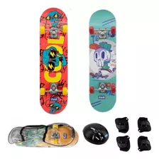 Kit Skate Semi Profissional Completo Infantil Juvenil + Bag