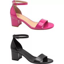 Combo Duo 084733 Sandalias Tacon Comodo Ancho Bajo