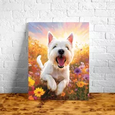 Quadro Decorativo Sala Quarto 30x45 Cachorro White Terrier