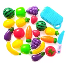 Peças Brinquedo De Cortar Cozinha Verduras Frutas Velcr