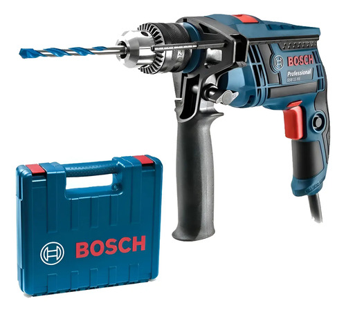 Taladro Percutor Bosch Gsb 13 Re 750w 13mm Maletin Dgm Azul