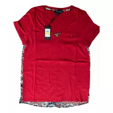 Tommy Hilfiger Blusa Casual De Cuello En V Y Manga Corta