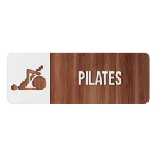 Placa Sinalização Alto Relevo Studio Pilates Indicativa Mdf