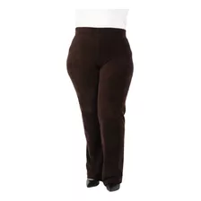 Calça Plus Size Feminina Anistia Básica Veludo Marrom