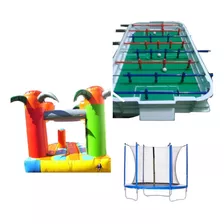 Castillo De 3x3 Con Turbina + Metegol Y Cama Elastica Oferta