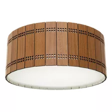 Lustre Decorativo Madeira Plafon Redondo Jabaquara 45cm