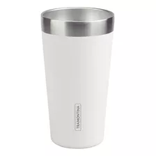 Copo Térmico Tramontina Exata Branco Em Inox Sem Tampa 420ml Liso