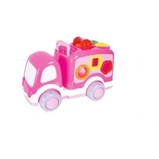 Brinquedo Caminhao Pedagógico Atividades Bebê Rosa Supertoys