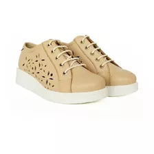 Zapatillas De Mujer Gravagna 220 Caladas Cuero Nude 