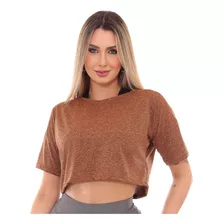 Blusa Cropped Manga Curta Dry Fit