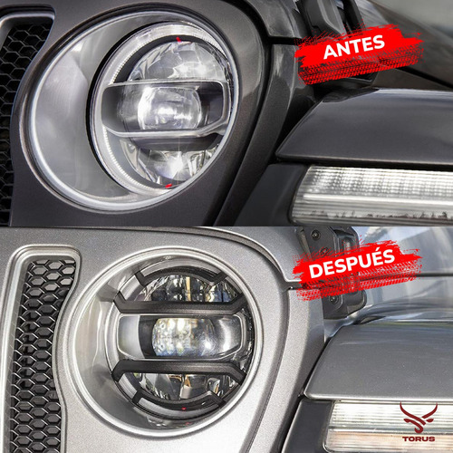 Protectores Cubre Faros Principales Jeep Jl 2018-2023 Metal Foto 6