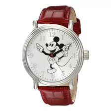 Reloj Hombre Disney W001864 Cuarzo Pulso Rojo En Cuero