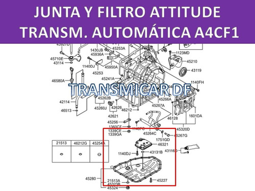 Junta Y Filtro Juego Attitude A4cf1 Transmision Automatica Foto 3