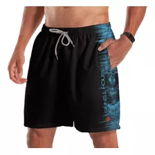 Short Bermuda Beach Tennis Tecnodots Preto Azul