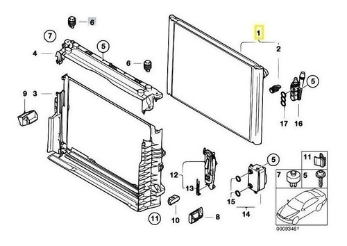 Radiador De Motor Bmw 550i 745i 645i 650i 545i 750i 760i \u0026 Foto 3