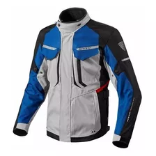 Campera Moto Revit Safari 2 Plata + Azul Bmw Bamp Group