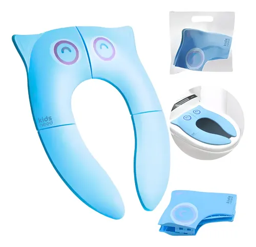 Redutor De Assento Infantil Dobrável Kidsneed Para Vaso Sanitário Com Coruja Azul Corujinha