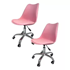 Set 2 Pieza Silla Estilo Eames De Oficina Varios Colores