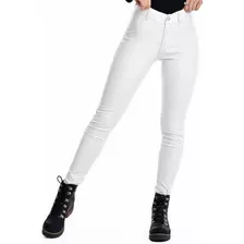 Pantalon Engomado Mujer Ecocuero Boton Y Cierre Elastizado