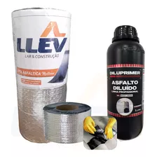 Kit 1 Manta Adesiva Asfáltica Aluminizada 30cm + 1 Primer 1l