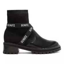 Coturno Feminino Schutz Logomania Knit Preto