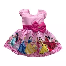 Vestido Princesas Rosa Luxo 