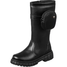 Bota Infantil Montaria Bolsinha Cano Longo Tratorada Zíper