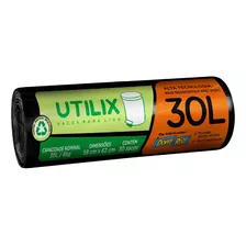 Saco Para Lixo 30l Utilix Preto 30un