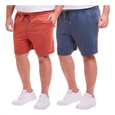 Kit 2 Bermuda Short Moletom Masculina Plus Size Lisa