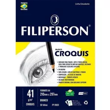 5 Blocos Filiperson Croquis Manteiga A4 41g 50 Folha Branco