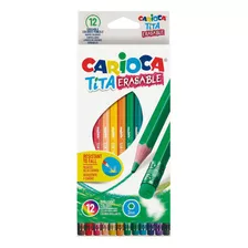 Lapices Color Carioca Tita Erasable X 12 Desenhado Na Itália