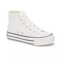 Tenis Andrea Con Plataforma High Top Para Dama Blanco