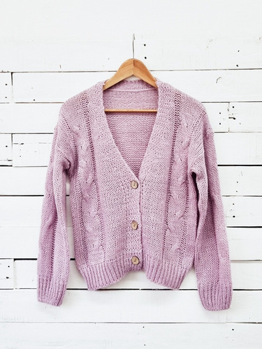 Saco Cardigan Corto Abrigado Con Botones - Mujer