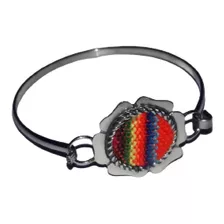 Pulsera Esclava De Alpaca Y Aguayo X10