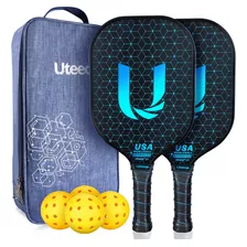 Juego De 2 Palas De Pickleball Con Superficie De Grafito De