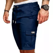 Bermuda Cargo Gabardina Hombre Shorts Jogger Con Bolsillo G6