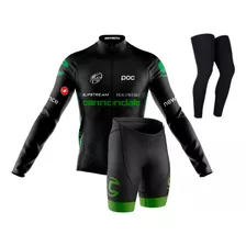 Conjunto Cannondale Camisa Manga Longa Bermuda Pernito Uv