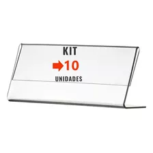 Display Porta Etiqueta Acrílico 9x4cm - Kit Com 10 Unidades