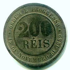 Moeda Brasil República - 200 Réis C.níquel -1889 - Bc - L60