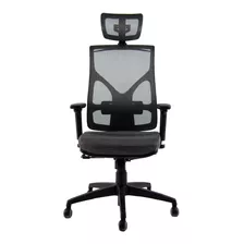 Silla De Escritorio Rolic Cool Gamer Ergonómica Gris Y Negra Con Tapizado De Mesh Y Spazio