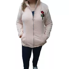 Campera Matelase Con Bordado De Rosa T 5 , 6 Y 7 