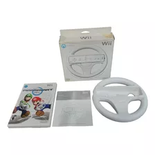 Mario Kart Wii + Volante Wii Wheel C/ Caixa E Manual