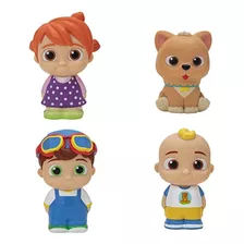 Cocomelon 4 Figure Pack - Jj & Family Figure Set - Familia Y