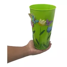 Vaso Enfeite Quintal Varanda Jardim Flor De Ferro Borboleta