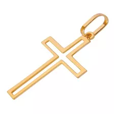 Pingente Cruz Crucifixo Em Ouro 18k Vazado