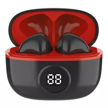 Fone De Ouvido In-ear Sem Fio Bluetooth Visor Led Wb Mini Io Cor Vermelho